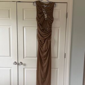 L'Academie Brown Backless Dress